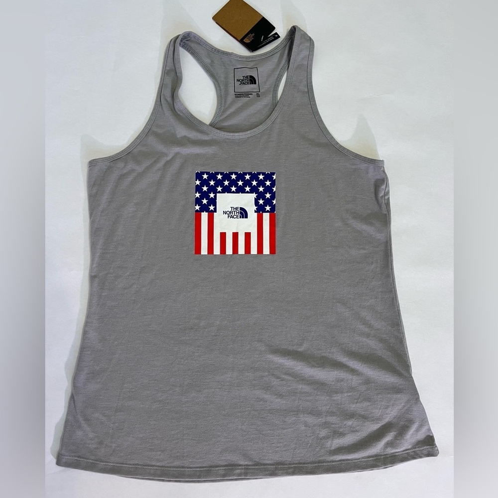 The North Face Gray Tank Top with American Flag Design size XL NWT